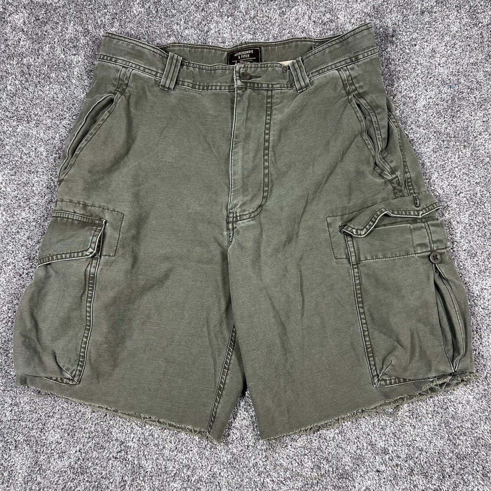 Vintage Y2K Abercrombie & Fitch Distressed Military  Paratrooper Cargo Shorts 32